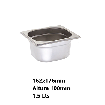 Conteiner Gn 1/6X100Mm 1.5 Lt Inox 304                      