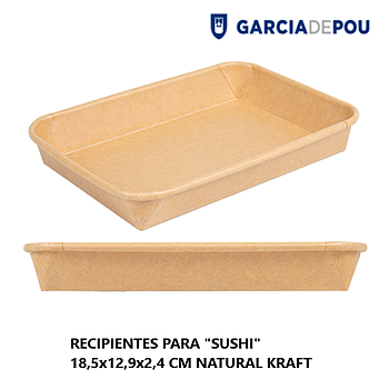 Recipientes Para Sushi 18,5,1X12,9X2,4Cm Natural Kraft 50   