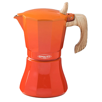 Cafeteira De Aluminio  9 Chavenas Petra Cor Laranja Indução 