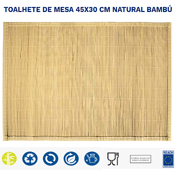 Toalhete De Mesa 45X30 Cm Natural Bambu                     