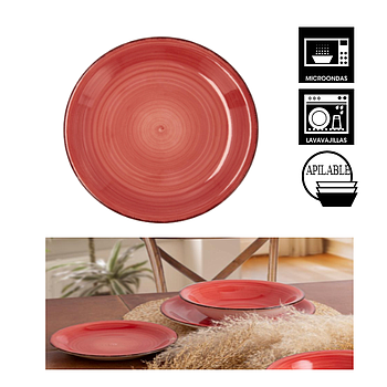 Prato Sobremesa 19Cm Coral Vita Ceramica Grés Qd            