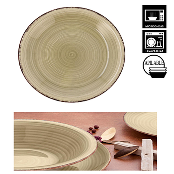 Prato Sobremesa 19Cm Natura Vita Ceramica Grés Qd           