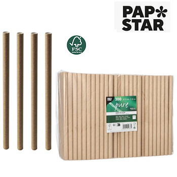 200 Palhinhas Bubble Tea Papel Pure Ø 12Mmx20Cm Castanho    