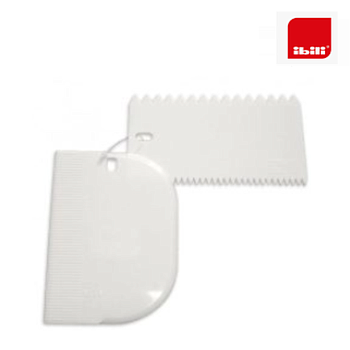 Conjunto De Espatula+Pente Decorador 15Cm Plastico Ibili    