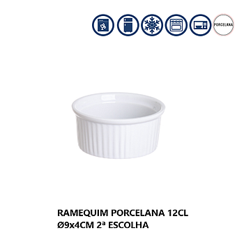 Ramequim Porcelana 12Cl Ø9X4Cm 2ª Escolha                   