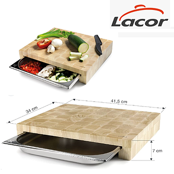 Tabua De Corte Gn2/3 41,5X34X7Cm C/Conteiner Inox 3,5Lts    