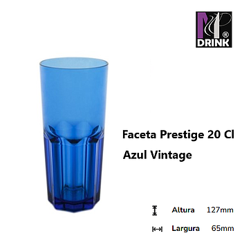 Copo Faceta Prestige 20Cl Azul Vintage  Policarbonato       