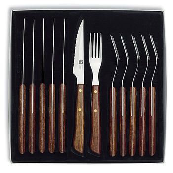 Conjunto Para Carne 12 Peças 6 Facas+6 Garfos Icel          