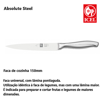 Faca De Cozinha 150Mm  Absolute Steel  Icel                 