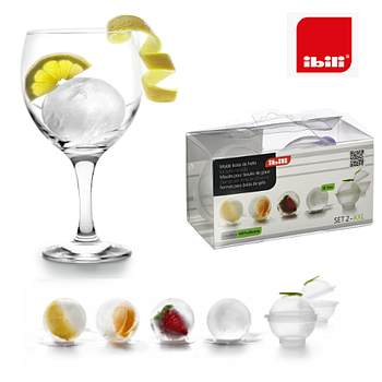 Molde De Bolas De Gelo Gintonics Xxl (2 Uds.) 7,5Cm Ibili   