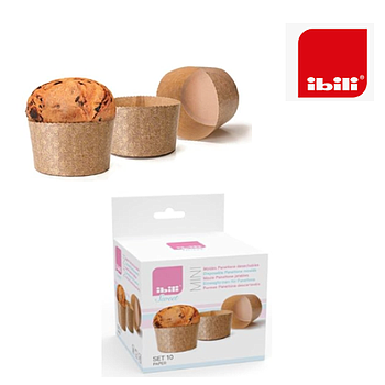 Molde Panettone Descartavel 90 Gramas 7,5X5Cm 10 Unid. Ibili