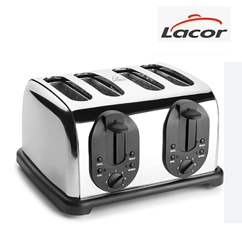 Torradeira Curve 4 Ranhuras 1750W 230 V 32X29X19Cm Lacor    
