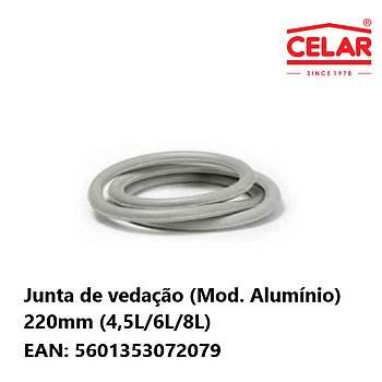 Junta De Vedação P.Pressao Alumínio 220Mm 4,5L/6L/8L Celar  