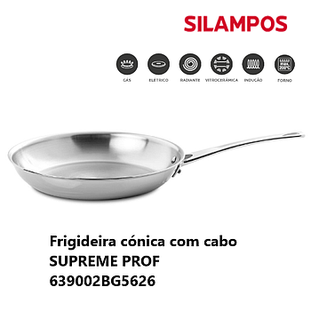 Frigideira Inox Cónica C/Cabo 26 T.C. Supreme Prof Silampos 