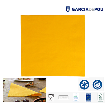 Guardanapos Ecolabel 2 Folhas Amarelo Sol 39X39Cm 100 Unid  
