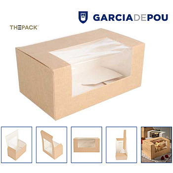 Caixa Com Janela 18X11X8 Cm Natural Cartão 50 Unid.         