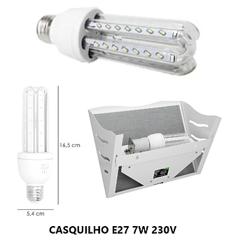 Lampada Uva Led 15Wl 3 Casquilho E27 7We 100-240V           