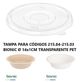 Tampa Para Códigos 215.84-215.03 Bionic Ø14X1Cm 100 Unid    