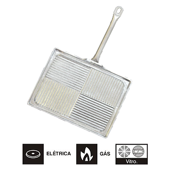 Grelhador Aluminio Canelado Refª 2 - 40X30Cm Pertos         