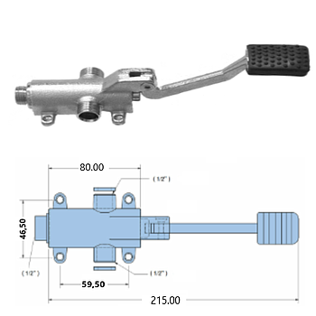 Torneira Misturadora  2 Aguas C/Accionament. Pedal          