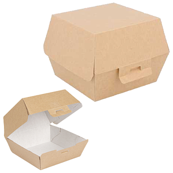 Caixa Hamburguer Thepack 13X12,5X9Cm Cartão Natural 50 Unid 