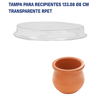 Tampa Para Recepientes 133.08 Ø8Cm Transp. Rpet 50 Unid     