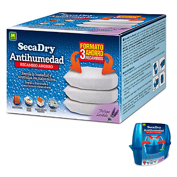 Pack Recargas Secadry Anti-Humidade 3 Uds X 450G            