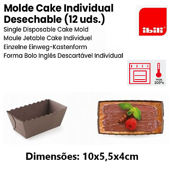 Forma Papel Forno 200ºc Descartável 10X5,5X4Cm 12Unid. Ibili