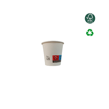 Copos De Cartão Branco Café Ø 5,6X5,6Cm Altura 85Ml 50 Unid.