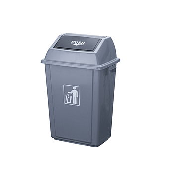 Balde Lixo Pp 20L Cinza / Preto 34X24X45Cm                  