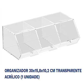 Organizador 30X15,8X10,2 Cm Transparente Acrílico           