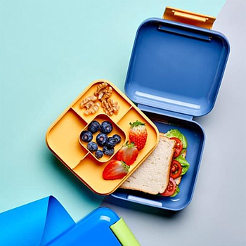 Lancheira Com Divisórias Plastica Lv-163 14X14X7Cm Lova     