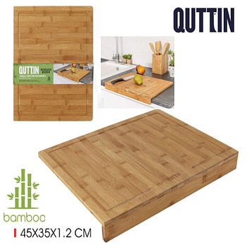 Tabua De Cortar Bambu C/Bordo 45X35X1.2Cm Quttin            