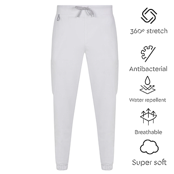 Calças Pijama Jogger Purestretch Branca Avani Unisexo-S     