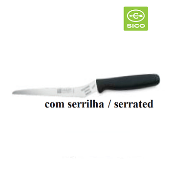 Faca Multiusos 16Cm C/Serrilha Cb Preto / Ergoline Sico     