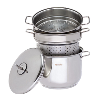 Panela C/ Cesto E Escorredor Aço Inox 18/10 Ø24Cm           