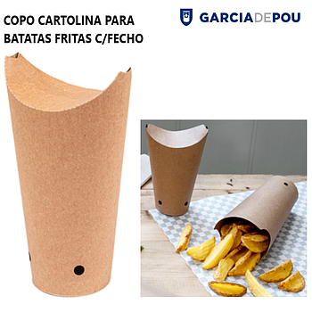 Copo Cartolina Castanha P/Batata Frita 660Ml 8,5X18Cm 50 Und