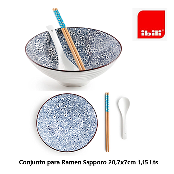 Conjunto De 3 Peças Para Ramen Sapporo 20,7X7Cm 1,15 Lts    