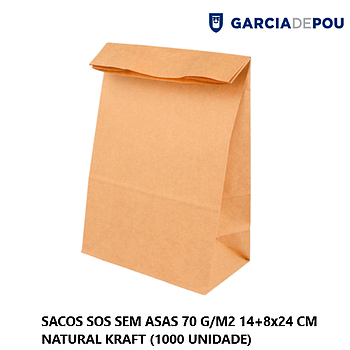 Sacos Sos Sem Asas 14+8X24Cm Natural Kraft 1000 Unid        