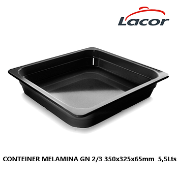 Conteiner Melanina Preto 350X325X65Mm 5,5Lts Lacor          
