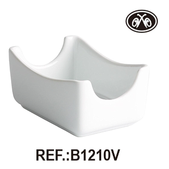 Açucareiro Porcelana Branca Sobres 7X10,5X5,5Cm  Ming       