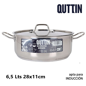Caçarola Inox P/Todo O Calor C/Tampa 28X11Cm 6,5Lts Qthotel 