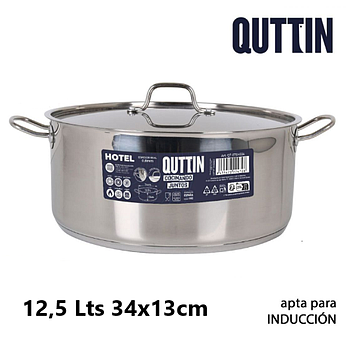 Caçarola Inox P/Todo O Calor C/Tampa 34X13Cm 9,5Lts Qthotel 