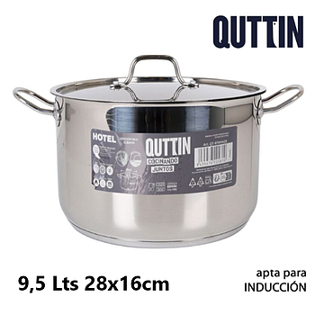 Panela Inox P/Todo O Calor C/Tampa 28X16Cm 9,5Lts Qthotel   