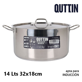 Panela Inox P/Todo O Calor C/Tampa 32X18Cm 14Lts Qthotel    
