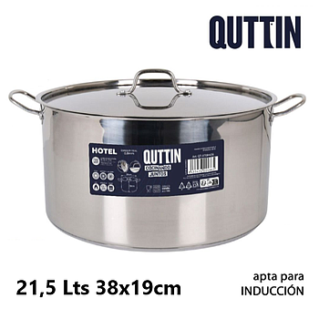 Panela Inox P/Todo O Calor C/Tampa 38X19Cm 21,5Lts Qthotel  