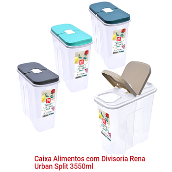 Caixa Alimentos Com Divisoria Rena Urban Split 3550Ml       