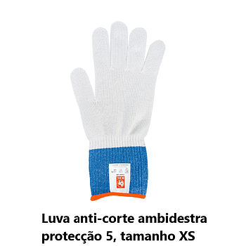 Luva Anti-Corte Ambidestra Protecção 5, Tamanho Xs          