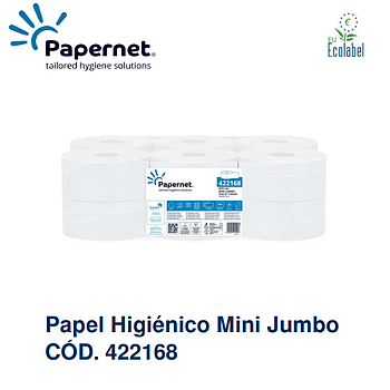 Rolo Papel Higienico Mini Jumbo 2Folhas 90Mts Pack 12       