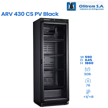 Armario Frio Positivo Arv 430 Cs Pv Black 59X65X186Cm       
